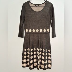 Nine West Women's Sweater Dress Size Small Navy Blue Midi A-line Fit & Flare